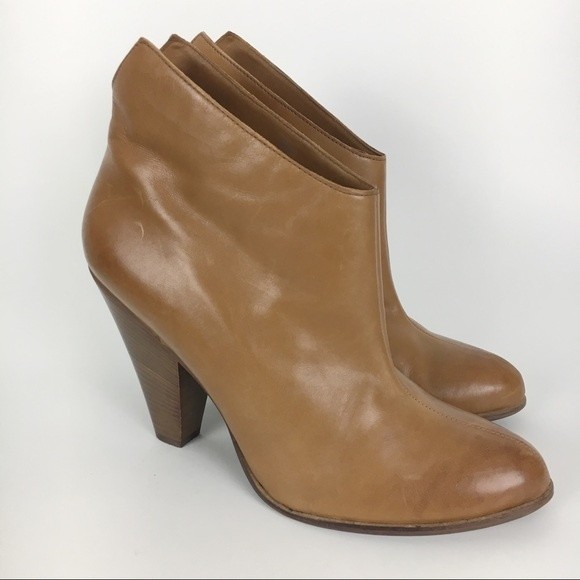 Donald J. Pliner DMSX‎ Women's Camel Brown Leather Ankle Boots Booties Size 8.5 - Picture 2 of 8